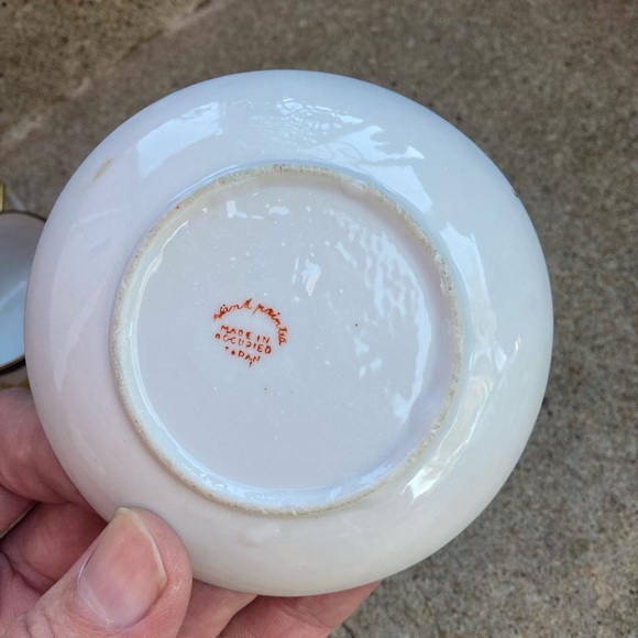 Vintage Made In Occupied Japan Mini Tea Sake Cup and Saucer Hand Painted (EXC) - Picture 7 of 14